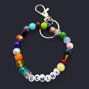 Gemini Zodiac Keychain Bracelet
